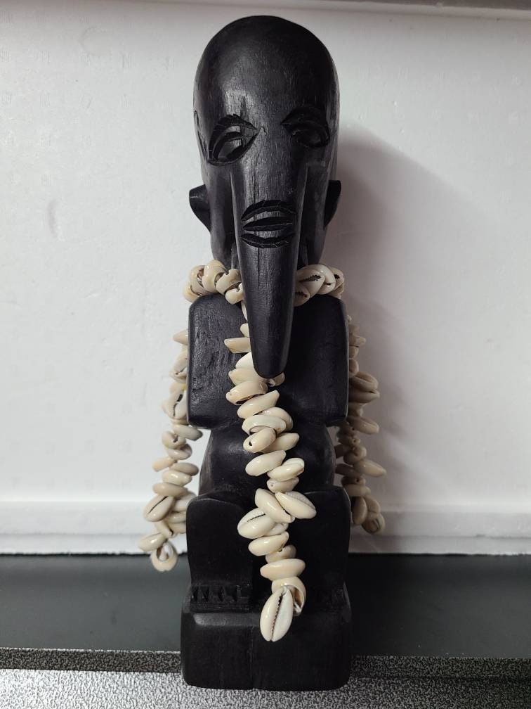 Decorated Yoruba Eshu Elegua Statue 13.5" - Nigeria - Santeria African Art