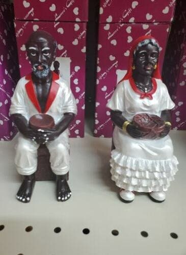 Pareja De Negritos Francisco y Francisca 7 rayos y 7 Sayas Egun Santeria Espiritismo