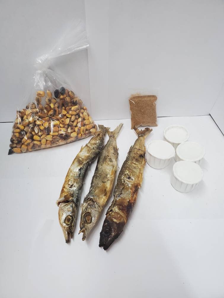 BASIC KIT Jutia, Pescado, Maiz,Cascarilla Ifa Santeria Yoruba Osha Palo Orisha Elegua Egun