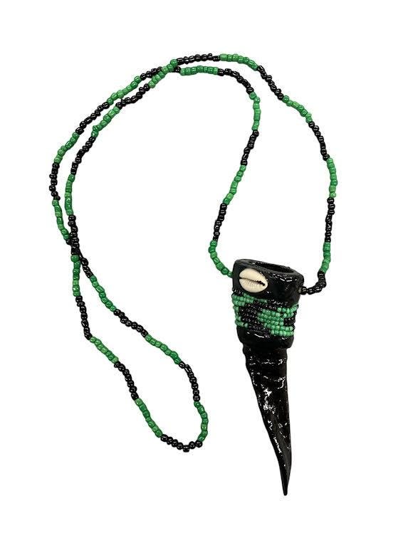 Collar de Ogun Zarabanda Oggun with Amulet Santeria Osha Santo Ifa Palo