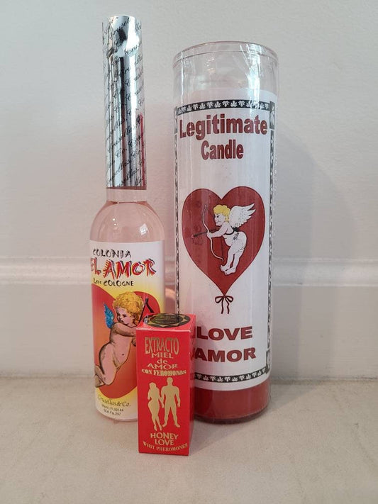 Love Candle COMBO Vela del Amor Amarre Santeria Spell Obra