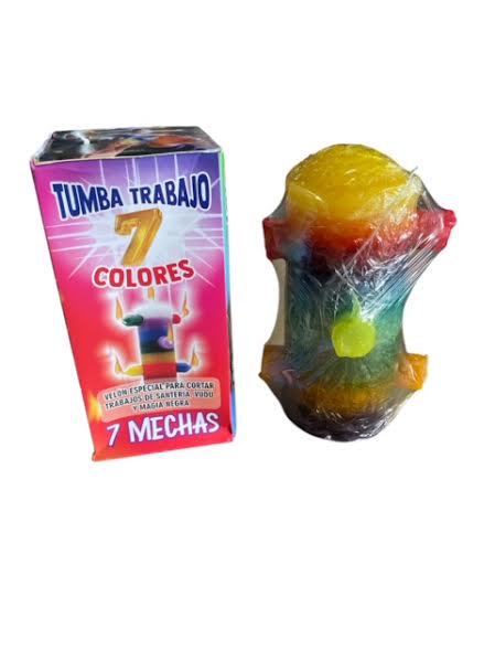 VELA Candle 7 Potencia 7 Powers 7 Mecha 7 wick Santeria Spells Egun Osha Palo Santo