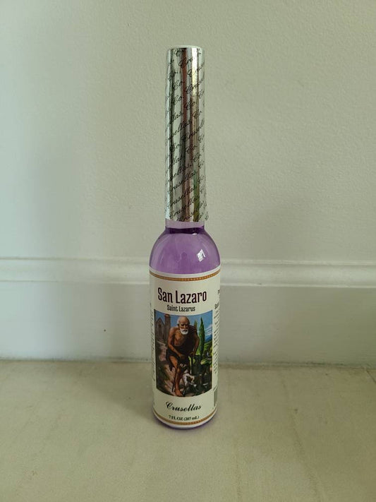 San Lazaro Babalu Aye Cologne 7 fl oz  De Crusellas Santeria Espitismo Misa Bano