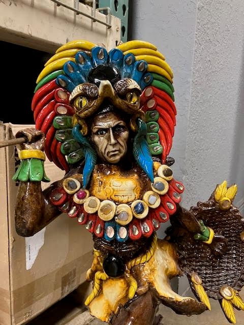 Indian Mayan Statue Indio Estatua Santeria Mexico Santo Palo Ifa