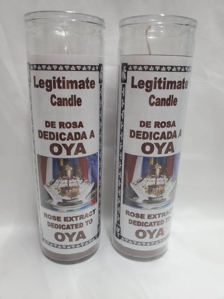 Oya Yanza Yansa(2) Glass Scented 7 Day Candle/Vela Legitimate Santeria Orishas