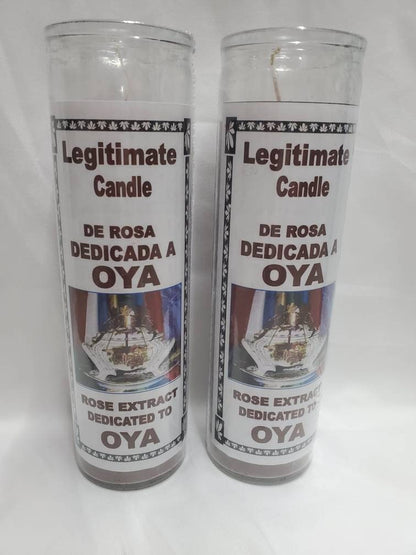 Oya Yanza Yansa(2) Glass Scented 7 Day Candle/Vela Legitimate Santeria Orishas