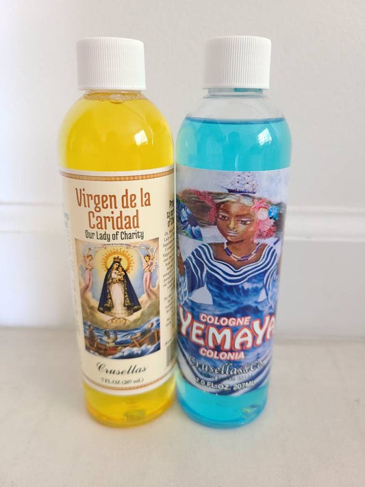 Ochun Yemaya Las Dos Agua Cologne 7 fl oz  De Crusellas Santeria Espitismo Misa Bano