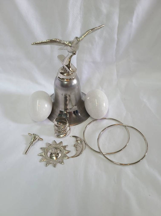 Herramientas/Tools de Obatala con Campana/Bell y 2 Huevos de marmol/Eggs marble