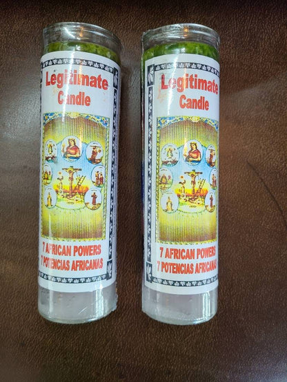 2 VELA Candle Scented con Olor 7 Potencia 7 Powers Santeria Egun Osha Palo Santo