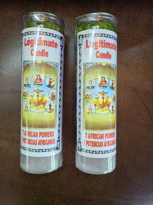 2 VELA Candle Scented con Olor 7 Potencia 7 Powers Santeria Egun Osha Palo Santo