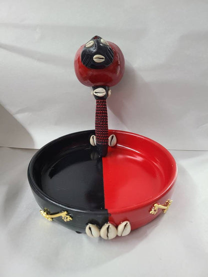 Elegua Plate and Crown, Plato de Barro y Corona para Eleggua Santeria Osha Santo
