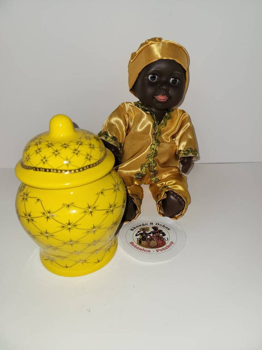 Ideu muneco with Soperas ochun yalorde Santeria Santo Osha Ifa Yemaja Shango