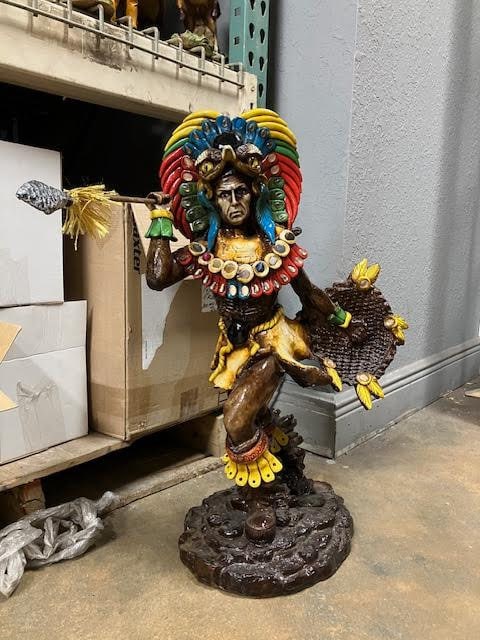 Indian Mayan Statue Indio Estatua Santeria Mexico Santo Palo Ifa
