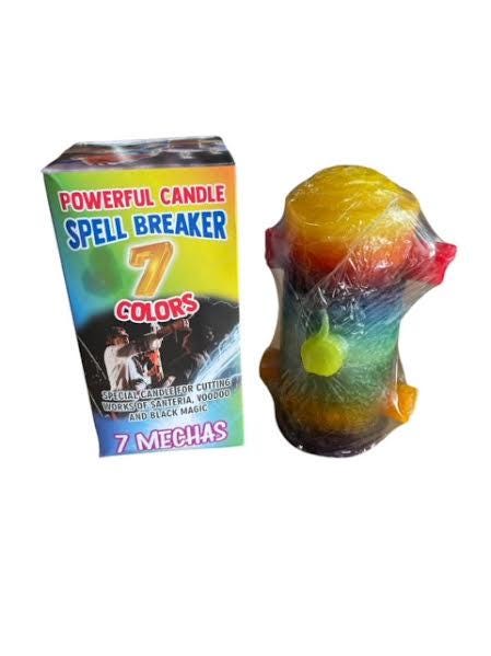 VELA Candle 7 Potencia 7 Powers 7 Mecha 7 wick Santeria Spells Egun Osha Palo Santo