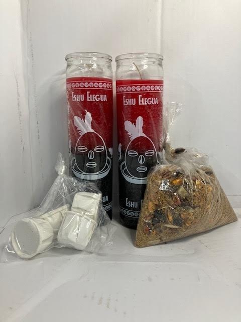 Candle/Vela para Elegua Eleggua COMBO Santeria Osha Road Opener