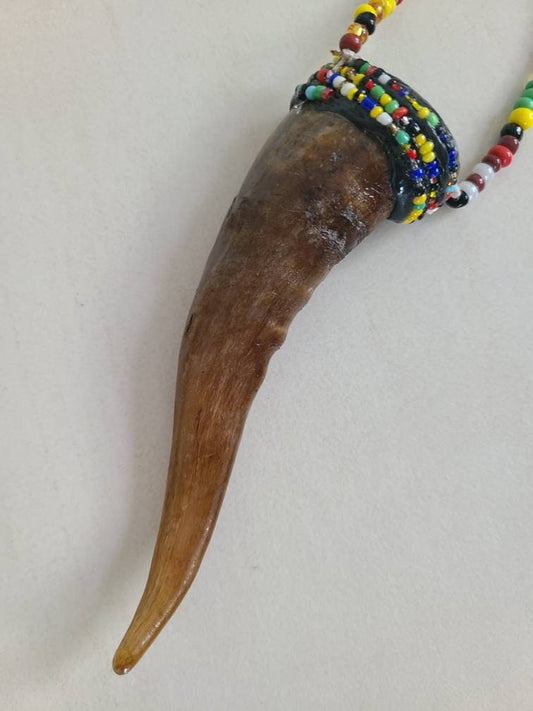 Collar de Osain Ozain with Amulet Santeria Osha Santo Ifa Palo